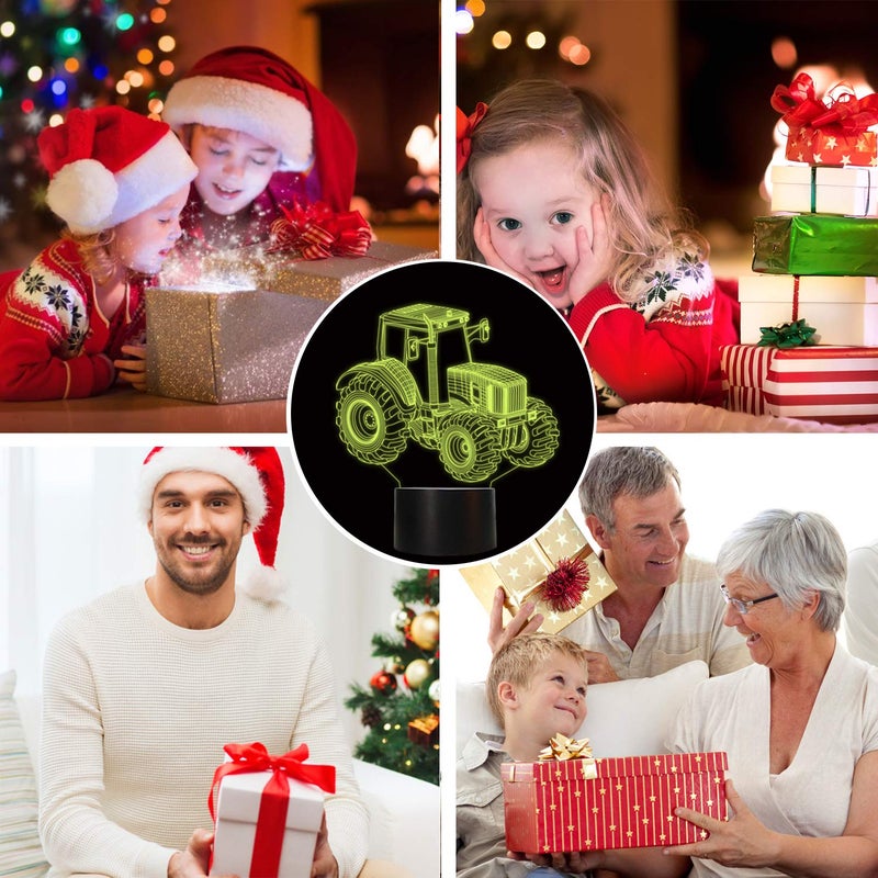 FULLOSUN 3D Illusion Lamp, Tractor Car 3D Night Light for Kids with 16 Colors Changing Remote Control, Bedroom Decor Creative Birthday Gifts for Boys Kids Baby - Image 4